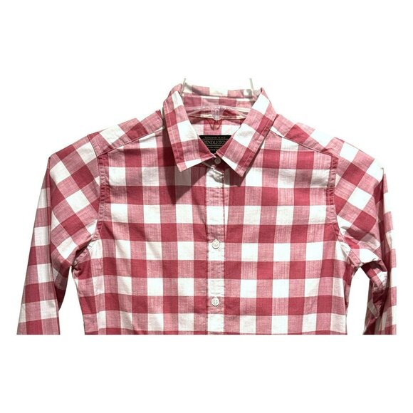Pendleton Womens Red Rose & White Check LS Cotton Button Down Preppy Shirt XS - Picture 3 of 6
